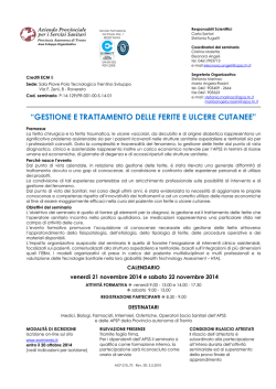 Locandina Gestione e trattamento delle ferite e ulcere cutanee