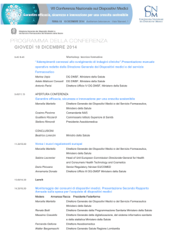 GIOVED&Igrave; 18 DICEMBRE 2014 - Forum Dispositivi Medici