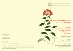 De los Descubrimientos a las taxonom&iacute;as