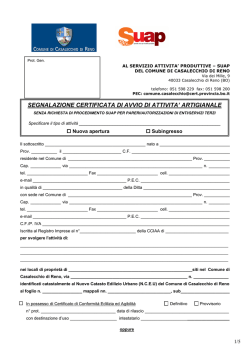 Segnalazione certificata di avvio di attivit&agrave; artigianale