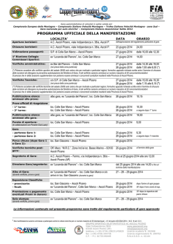PROGRAMMA UFFICIALE DELLA