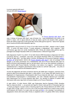 La procura generale dello sport Articolo 10.11