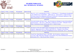 delibere pubblicate dal: 23/10/2014 al: 23/10/2014
