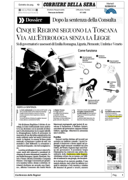Cinque Regioni seguono la Toscana” (Corriere della