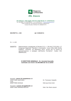 DECRETO n. 325 del 12/06/2014