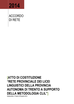 rete provinciale dei licei linguistici della provincia autonoma di trento