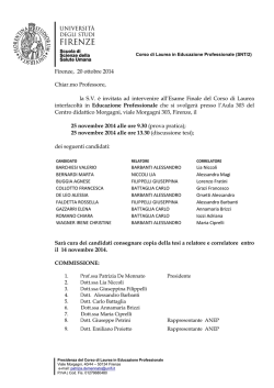 Firenze 4 novembre 2013 - Corso di Laurea Triennale in