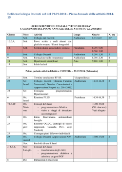 Piano Annuale Attivit&agrave; LSS Vito Volterra 2014-15