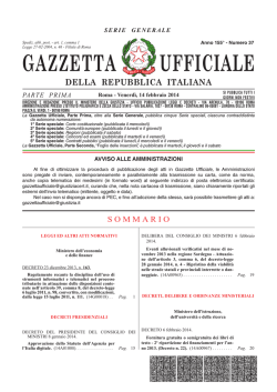 Gazzetta Ufficlale n. 37 del 14 febbraio 2014 - Il sole 24 Ore