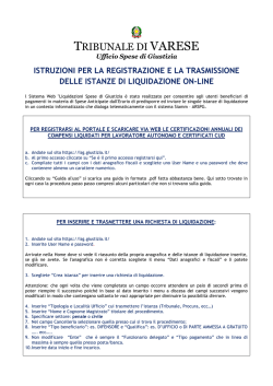 Istruzioni per la trasmissione on line delle istanze di liquidazione.