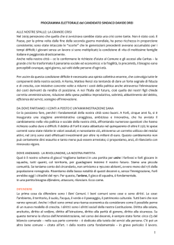 Scarica il programma elettorale del Candidato