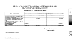 Schede allegate alla Delibera G.C. N.21 del 10.10.2014