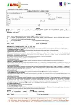 Scheda Iscrizione AMIS 2014-2015 - Associazione Italiana Master