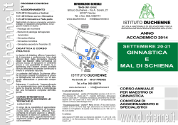 mal di schiena 2014 - Istituto Duchenne