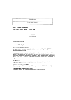 Dott. Stefano Cancellaro - Universit&agrave; degli Studi di Foggia