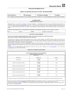 FOGLIO INFORMATIVO relativo al contratto di Conto Corrente &ldquo;db