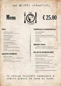 Menu della Cena - Cena al Manicomio