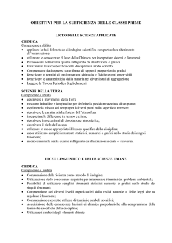 obiettivi per la sufficienza delle classi prime
