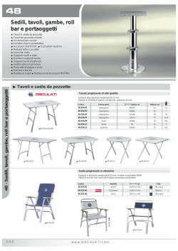 Sedili, tavoli, gambe, roll bar e portaoggetti
