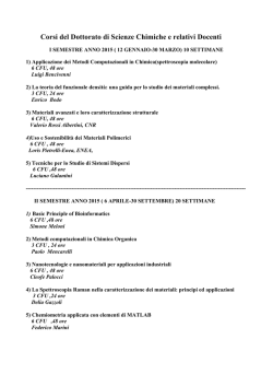 Corsi del Dottorato di Scienze Chimiche e relativi Docenti