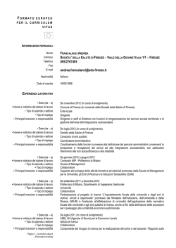Curriculum vitae - Societ&agrave; della Salute di Firenze