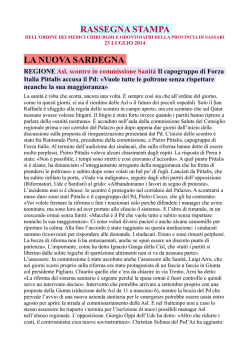 RASSEGNA STAMPA 23 LUGLIO 2014