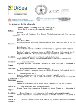 Le prove nel diritto tributario.