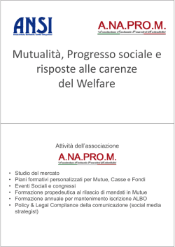 Mutualit&agrave; Progresso sociale e Mutualit&agrave;, Progresso sociale e