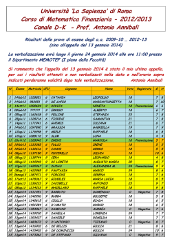 MBA - Luiss 1994/95 * Corso di &ldquo;Metodi quantitativi