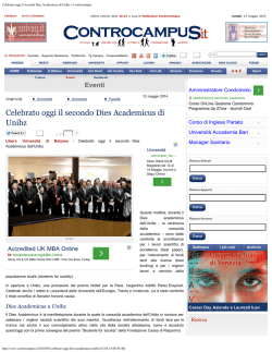 Celebrato oggi il secondo Dies Academicus di Unibz &raquo; Controcampus