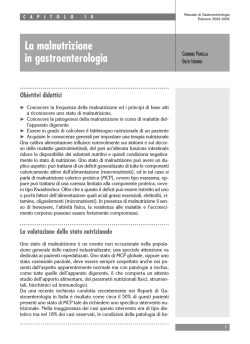 La malnutrizione in gastroenterologia