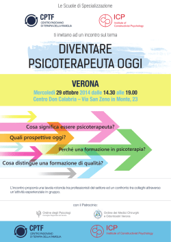 DIVENTARE PSICOTERAPEUTA OGGI