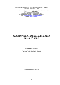 documento del consiglio di classe della 5 sez.f