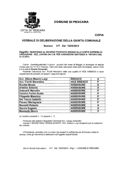 comune di pescara copia verbale di deliberazione della giunta