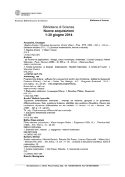 Biblioteca di Scienze Nuove acquisizioni 1