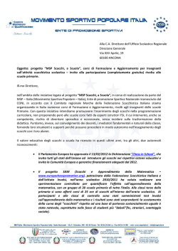 progetto &ldquo;MSP Scacchi, a Scuola&rdquo; - Ufficio Scolastico Regionale per