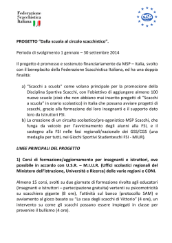 Progetto Dalla scuola al circolo scacchistico