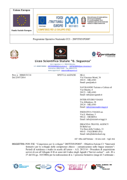 PON FSE Ob. C1 Int. formativi per lo sviluppo di competenze chiave