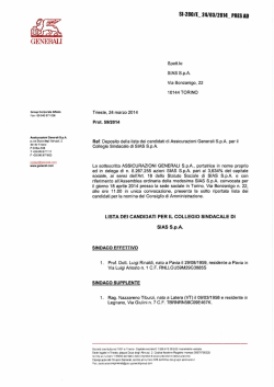 Lista per rinnovo Collegio Sindacale