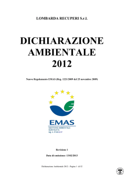 DICHIARAZIONE AMBIENTALE 2012