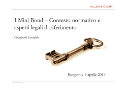 I Mini Bond &ndash; Contesto normativo e aspetti legali di riferimento