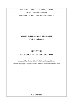APPUNTI DI MECCANICA DELLA LOCOMOZIONE