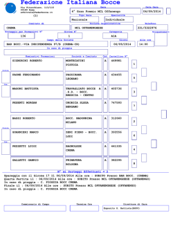 Sorteggio - Federazione Italiana Bocce