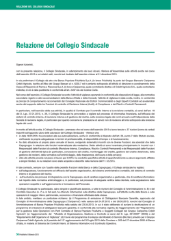 Relazione del Collegio Sindacale - Gruppo Cariparma Crédit Agricole