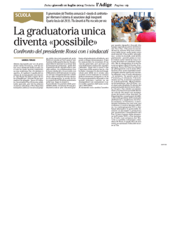 La graduatoria unica diventa &laquo;possibile&raquo;