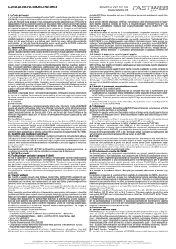 CARTA DEI SERVIZI MOBILI FASTWEB