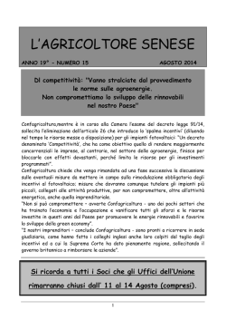Notiziario n. 15 Agosto 2014