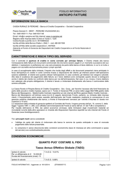 ANTICIPO FATTURE - Cassa Rurale di Pergine