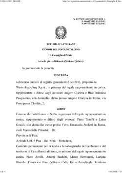 sentenza del Consiglio di Stato