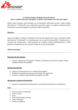 La Sezione Italiana di Medici Senza Frontiere ricerca collaboratori